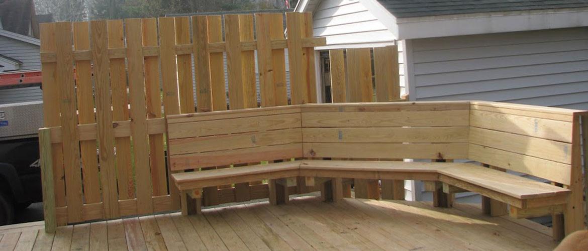 We build decks with benches, Too!